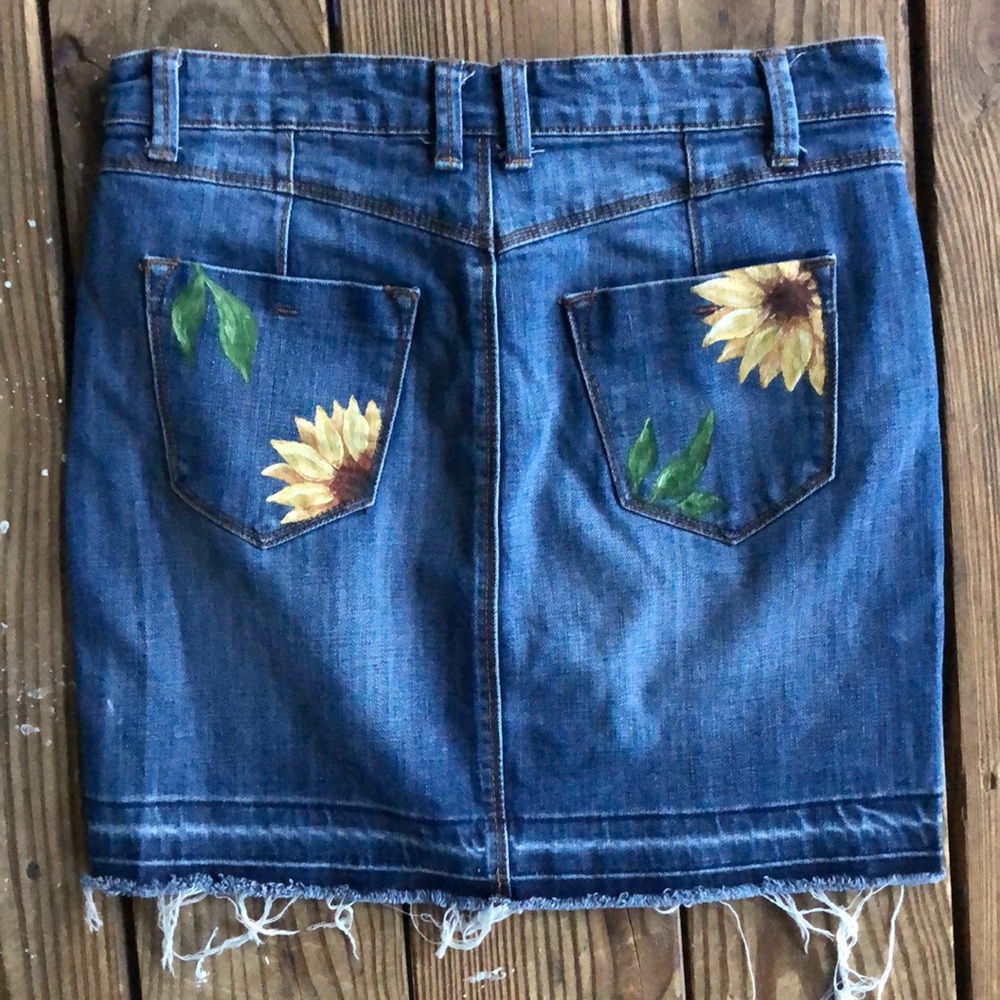 Hand painted sunflower skirt!